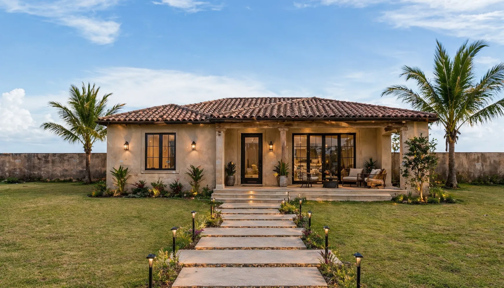 Custom ADU design and build in Los Angeles CA featuring modern backyard home with outdoor patio and lighting