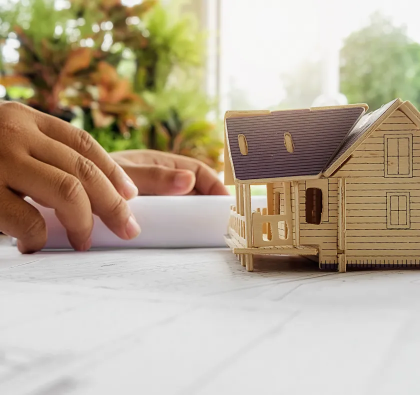 ADU permit process Los Angeles CA showing architectural plans review and model house for approval planning